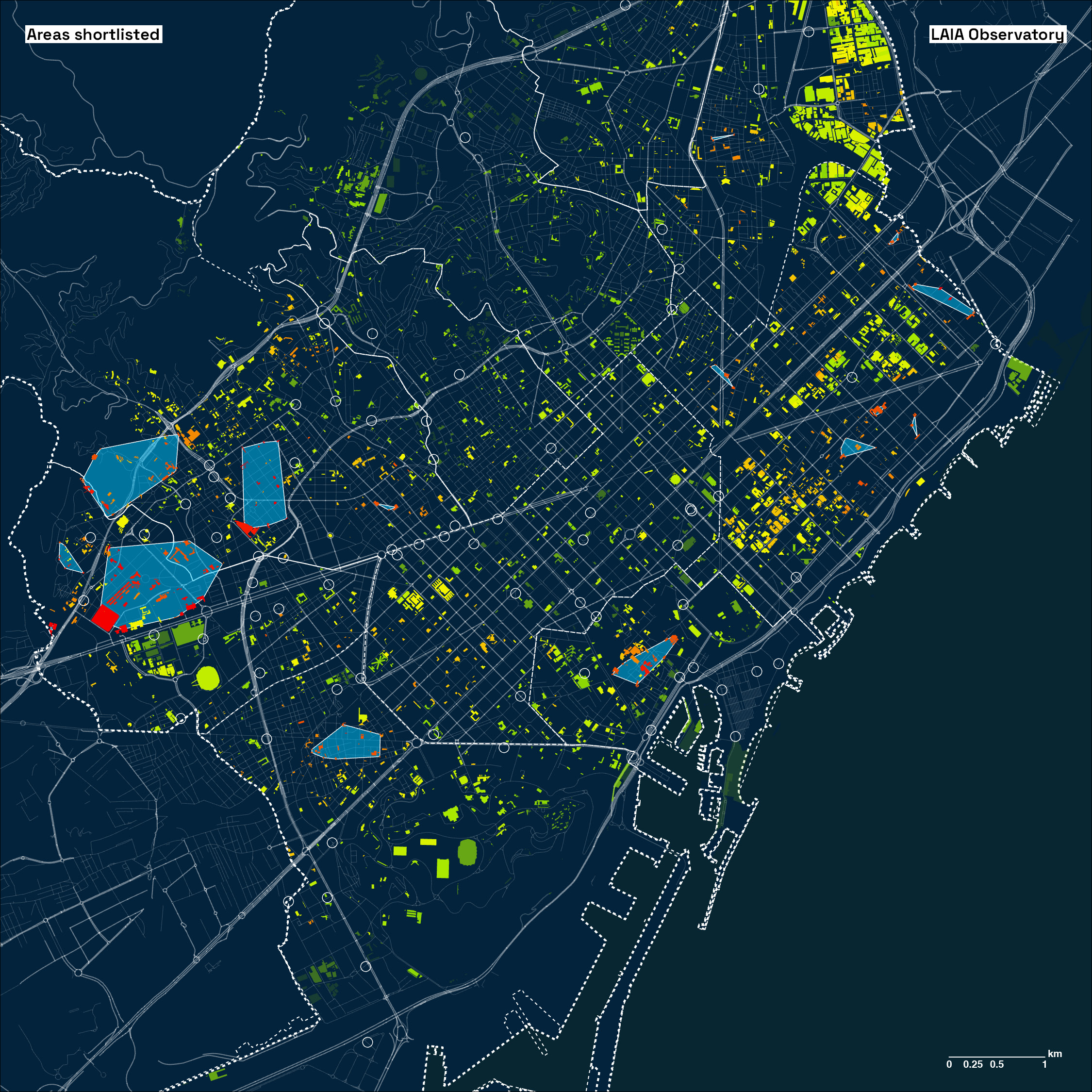 Evaluation of areas with space to install new EV Charging Stations and main clusters